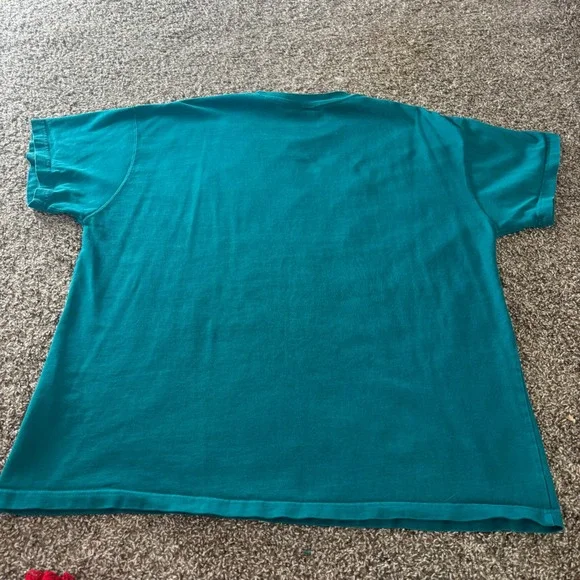 Nike ACG Teal Blue Yellow Embroidered Triangle Logo Short Sleeve Mens T-Shirt XL - Picture 4 of 6